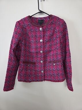 G by Giuliana Women's Black Label Timeless Tweed Jacket Pink-Size XS
